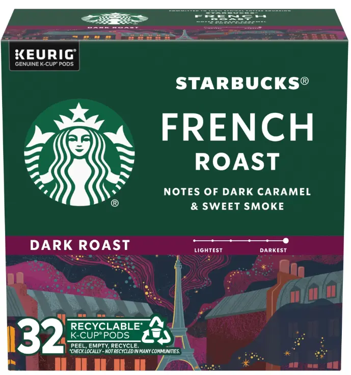 Starbucks K-Cup Coffee Pods, Dark Roast Coffee, French Roast, 100% Arabica