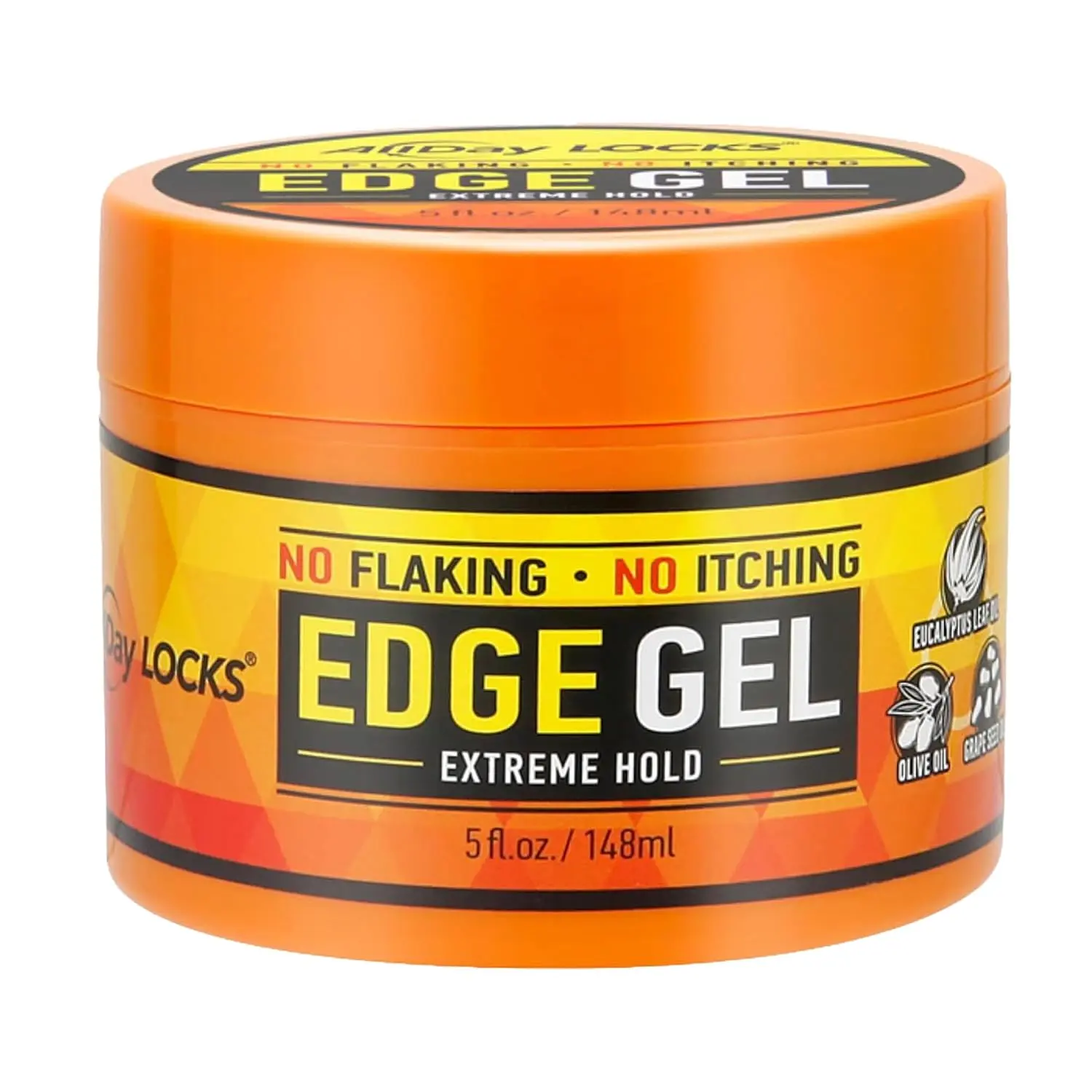 ALLDAY Locks Edge Gel Extreme Hold, Maximum Control & Braiding, 5 Oz Jar