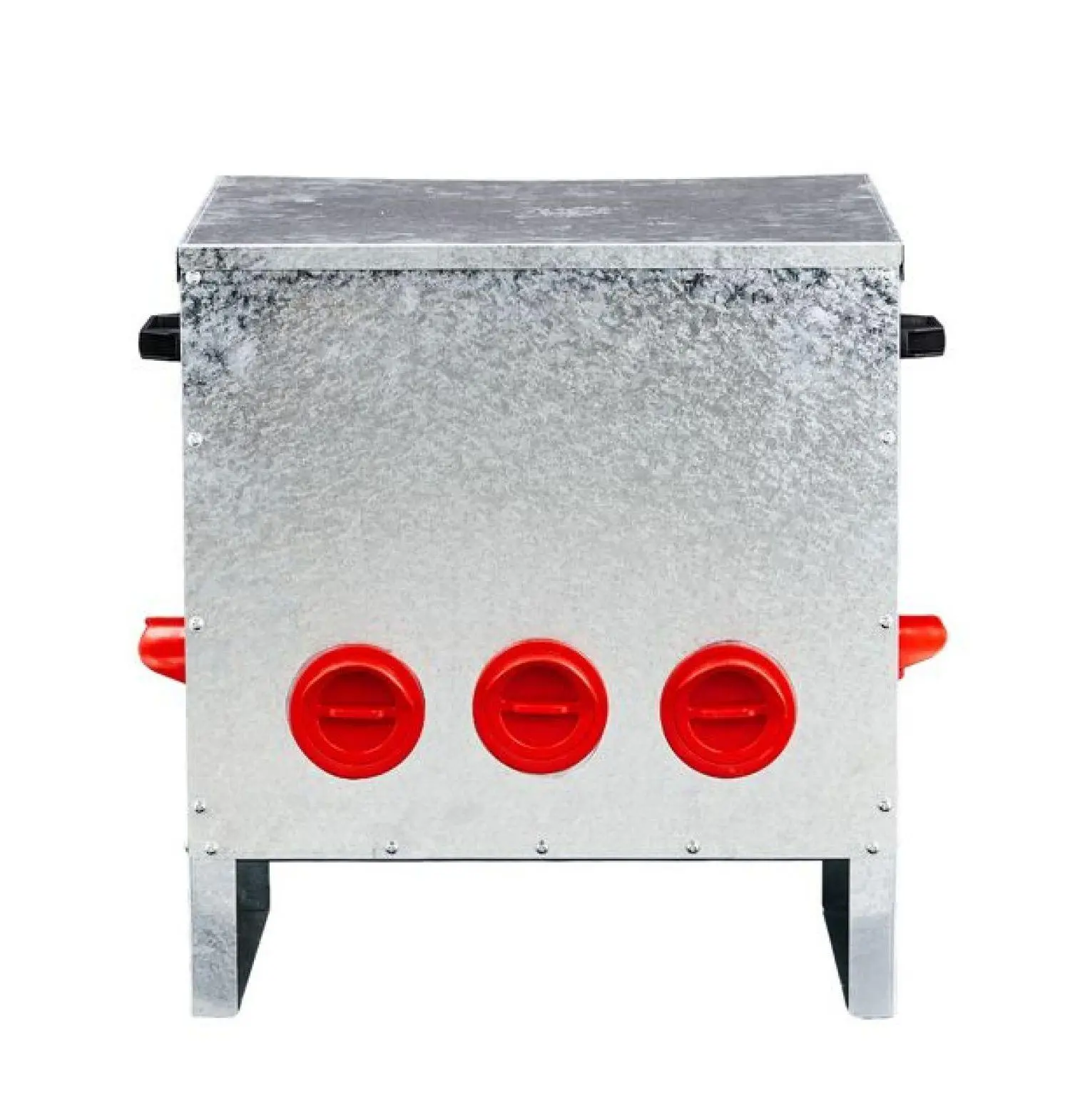 Automatic Chicken Feeder 5 Port, Rodent Proof Metal Coop Feeder, Large Capacity Galvanized Steel Hen Feeder with Lid & Handles default title