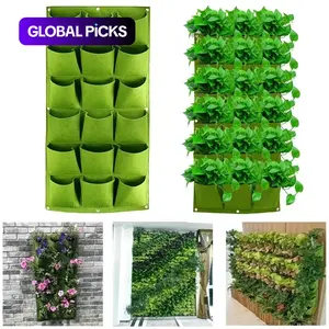 18/36 Pocket Hanging Plant Bags, Wall Mounted Planter Pouches, Felt Balcony Flower Pot Bag, Grow Bags, for Herbs, Succulents, Flowers, Veggies, Garden Home Decor #GLOBAL PICKS