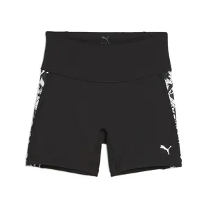 PUMA Womens Tropical Graphic High Waist 5 Inch Shorts Casual Bottoms Casual - Black