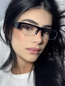 Luxury Half-Frame Glasses for Women, Unisex Fashion Daily Wear, Lightweight Stylish Design, Perfect Everyday Choice, Ideal Gift Option, Stylish Square Frames