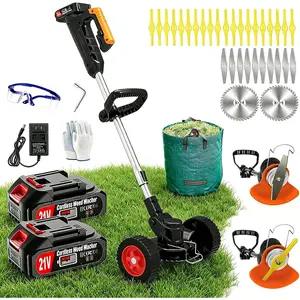 3-in-1 Cordless Weed Wacker Electric Weed Eaters, Lightweight Stringless Grass Trimmer Edger Brush  with 2 , 32  & Wheels for Yard Garden Lawn