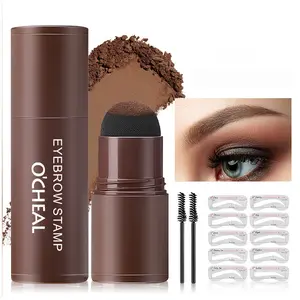 【Eyebrow Shaping Stencil Kit】 Waterproof Long-Lasting Brow Stamp Kit with 2 Brushes Easy Coloring High Pigment Natural Looking Eye Brow Cream Professional Grunge Makeup Tools Set Christmas and New Year gifts pencil Lipgloss Scoop Bundle lip liner