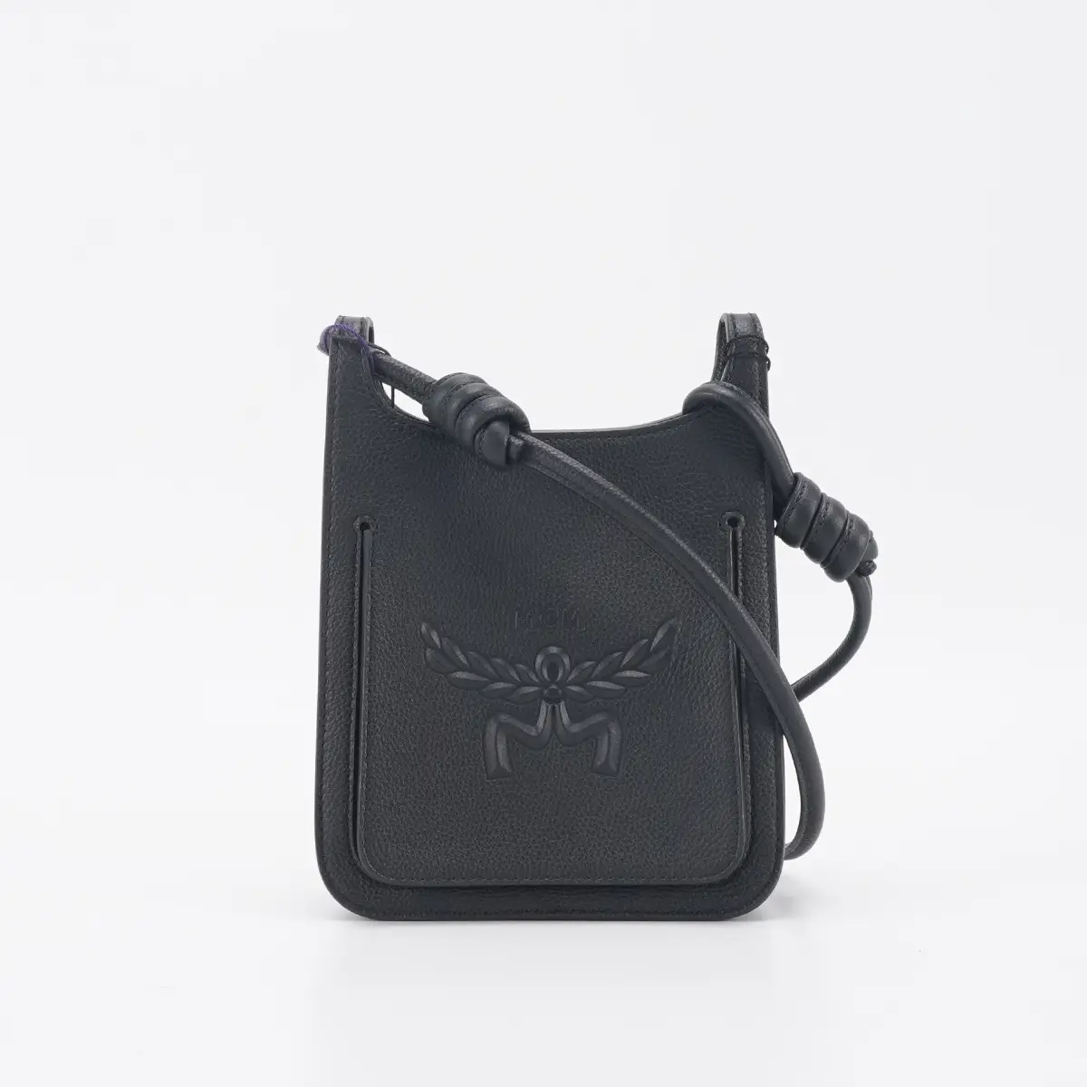 Pre-owned MCM leather Shoulder Bags Black Mini Himmel Hobo Crossbody Bag BGP211119