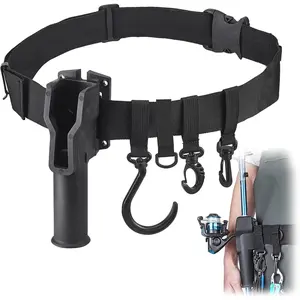 Fishing Rod Holster, Fishing Waist Belt Rod Holder, Adjustable Pole inserter for Spinning Casting Reel Outdoor Fishing