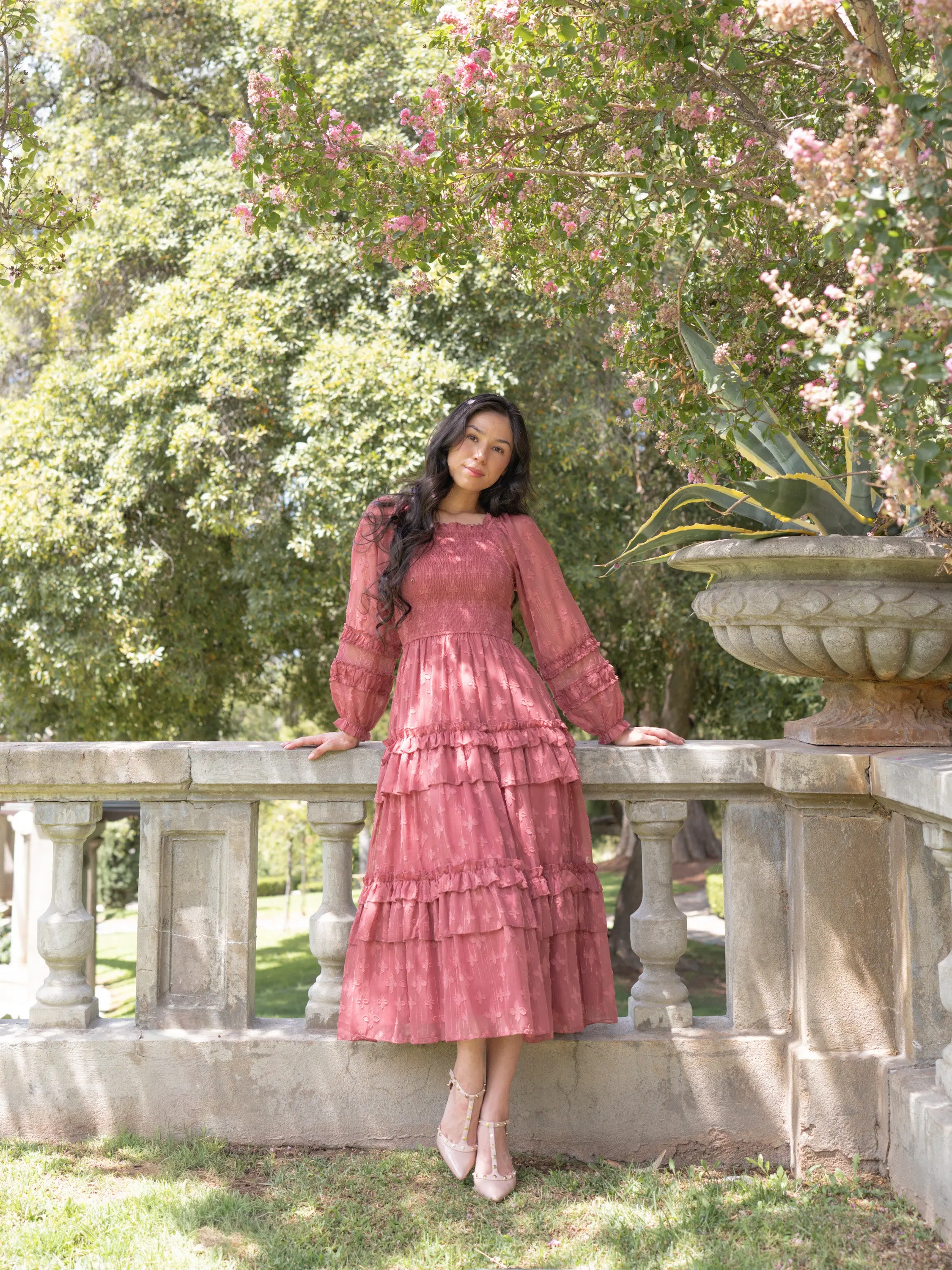 Glittering Garden Dress - Mauve