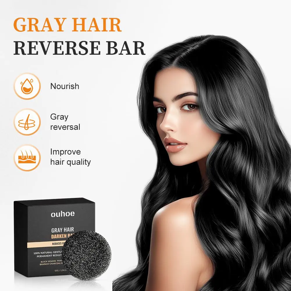1/2/3PC Anti-Gray Hair Soap – Black Hair Dye Shampoo Bar for Men