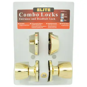 WorldWide Sales Online Combo Lockset Entry Door Lock & Deadbolt Polished Brass 3 Keys – Door Locks, import_2021_10_29_21