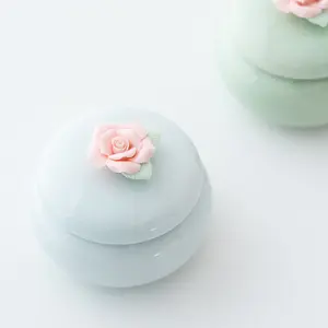 Ceramic Candle Jar, Hand-Painted Floral Ceramic Aromatherapy Jar, Home Desktop Fragrance Candle Ornament