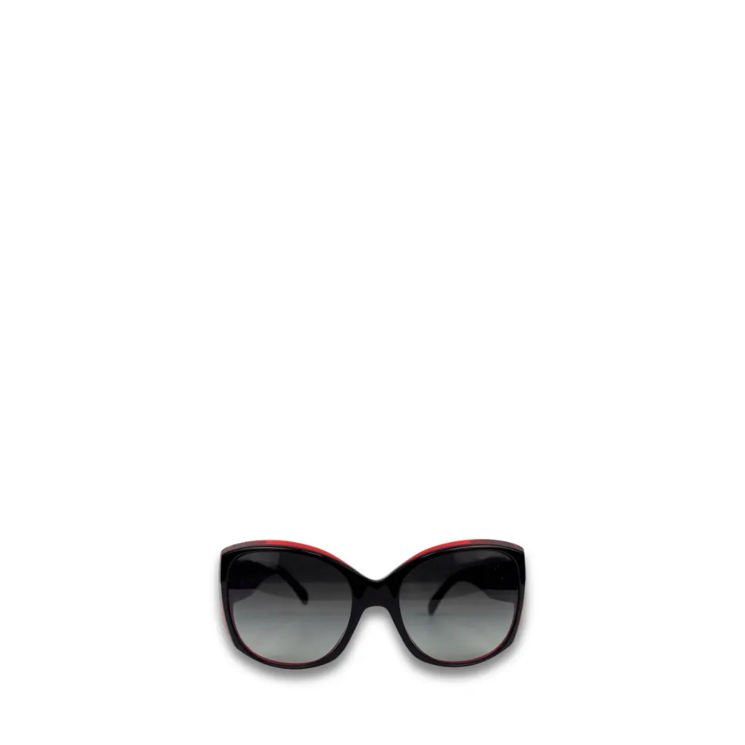 Pre-owned Chanel Burgundy Oversized Sunglasses