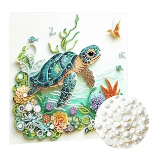 Sea Turtle Animal Diamond Pearl Painting Kit for Adults,5D Special Shape Diamond Art Kits for Beginner,DIY Diamond Crystal Rhinestones Painting Kits for Home Wall Decor Gift 11.8 X 11.8inch