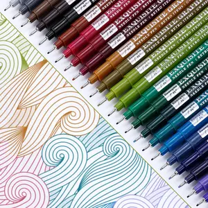Needle Pen, Fine Point Pen with 12/24 Colors, Waterproof Archival Ink, 0.5mm Fineliner Ink Pens for Artist Illustration, Sketching, Anime, Manga, Technical Drawing and Scrapbooking, Fine Tip Markers