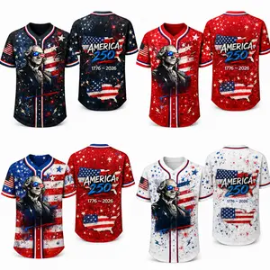 Patriotic Baseball Jersey Shirt, USA 250 Independence Day Shirt, 4th of July Gift for Men Women