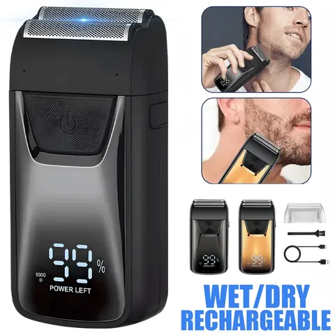 Foil Shaver for Men, Electric Razor with Smooth Close Shaving | 120-Min Runtime, Wet Dry Electric Shaver for Men with IPX6 Waterproof, LED Display ，Maquinilla de afeitar eléctrica，  Twin Blade Shaver，
