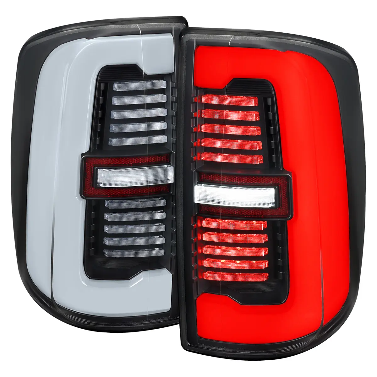 2019-2024 RAM 2500/3500 LED Sequential Signal Tail Lights (Matte Black Housing / Clear Lens)