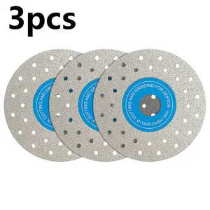 3PCS 4.5"/115mm Diamond Grinding Wheels & Chamfered Blades - 45° Beveling/Trimming for Tile, Marble, Stone & Ceramics -22.23 Apertures Angle Grinder Discs Tool Accessories Cutting
