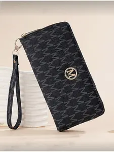 Women Retro Zipper Long Wallet Floral Pattern Multi-functional Fashion Large Capacity Handbag Female Zipper Phone Wallet Purse Pouch Wallet Wristlet Mini Wallet