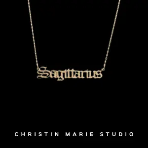 Zodiac Nameplate Necklace