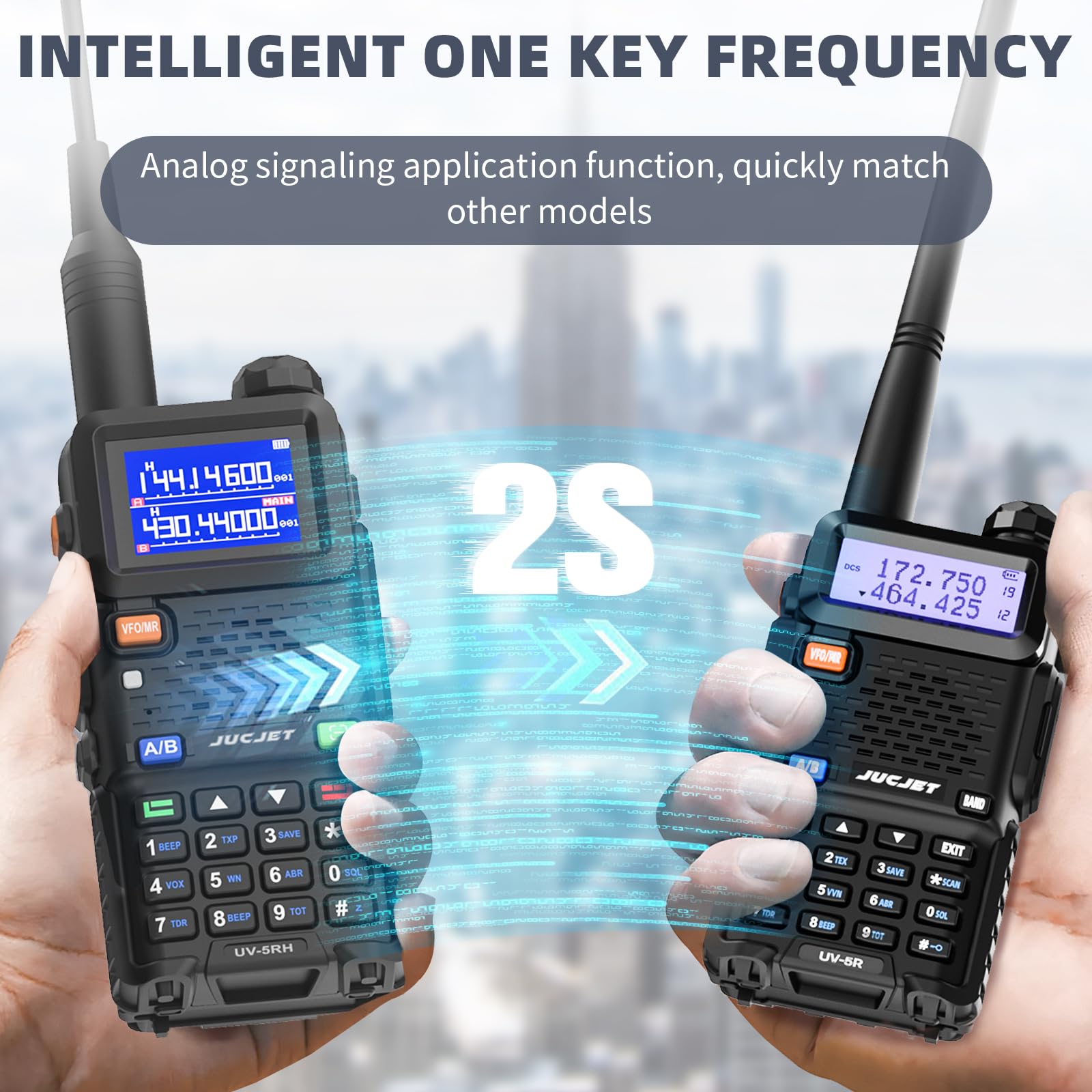 UV-5RH Professional Ham Radio Handheld, 10W High Power Walkie Talkies for Adults Long Range, Upgraded UV-5R Dual Band Amateur Radio, Air Band Receive, One-Key Frequency Pair, 1 Pack rechargeable walkie talkie