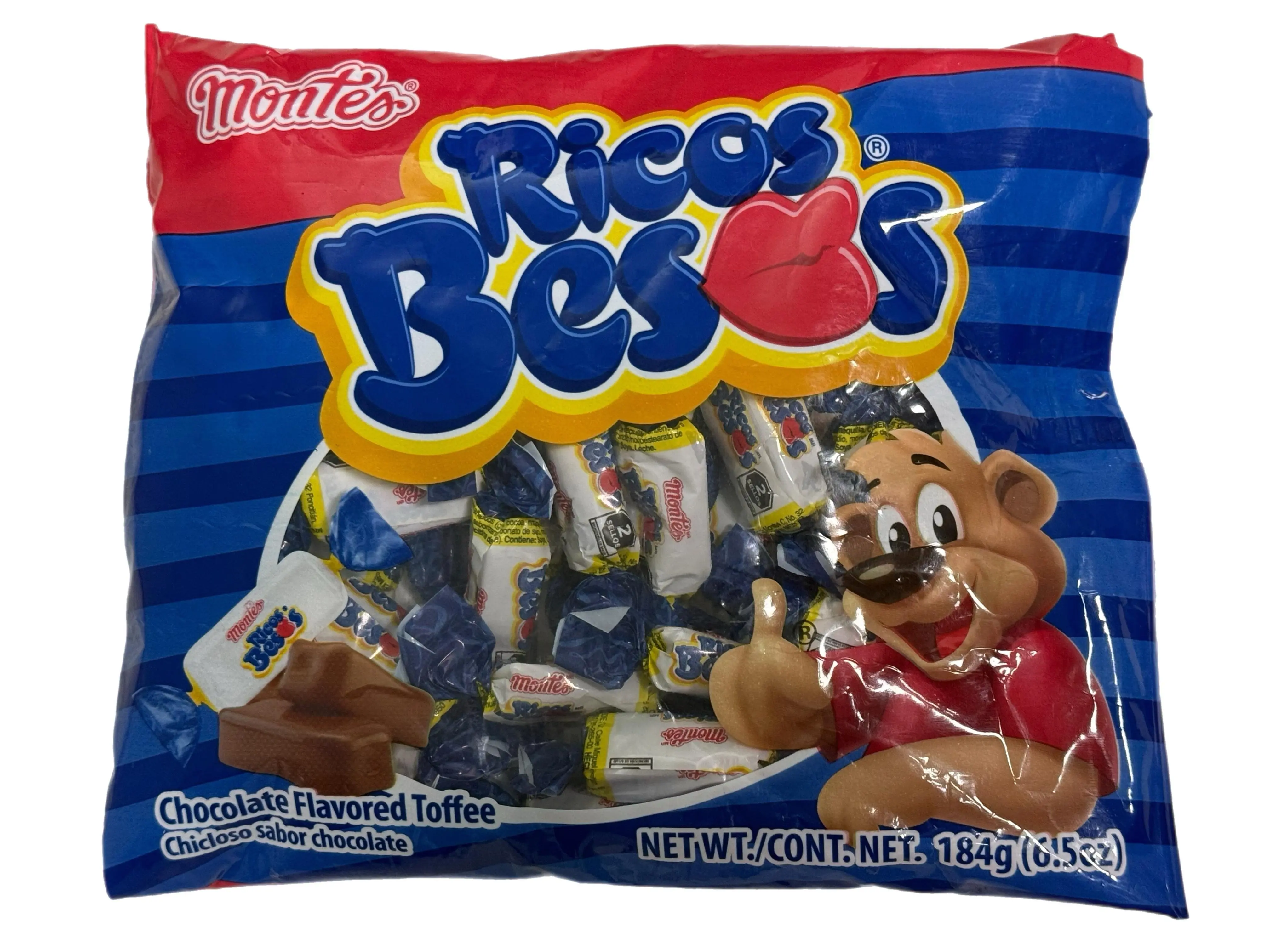 Montes Ricos Besos Chicloso Sabor Chocolate – Mexican Chocolate Flavored Toffee – 184 g (6.5 oz)