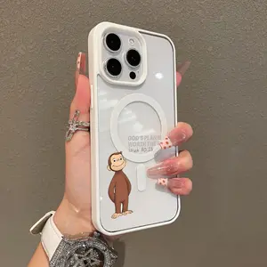 Magnetic Protective Case for iPhone 17 16 E Pro Max 15 Plus 14 13 12 11 XS XR, Girly Curious George God’s Plan Art Design | Shockproof, Silicone, Stylish, Trendy, and Scratch Resistant
