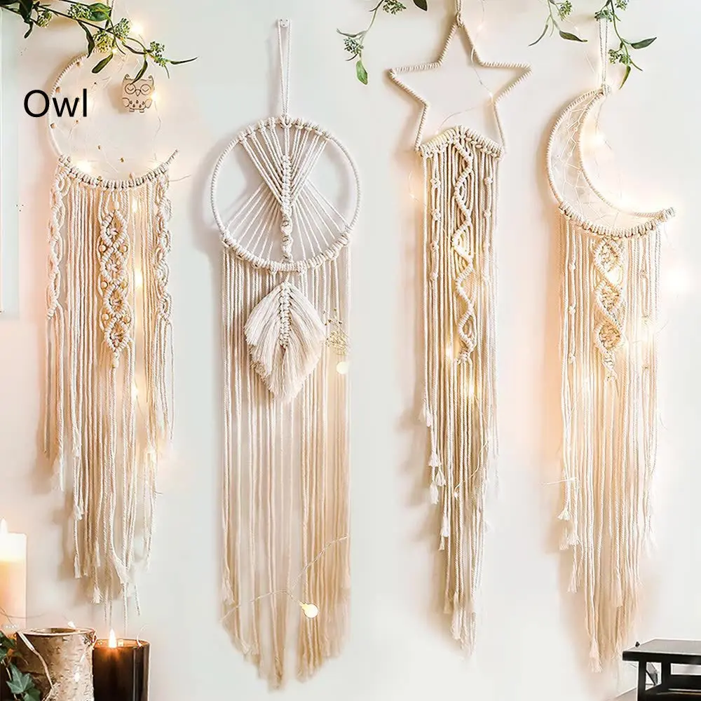 Moon & Star Woven Wall Hanging | Boho Macramé Tapestry
