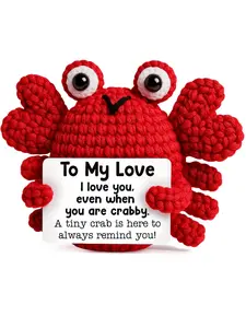 To My Love Gifts for Boyfriend Girlfriend Wife Husband, Emotional Positive Crochet Crab Animal Anniversary Birthday Gift for Him Her Couple for Men Women,