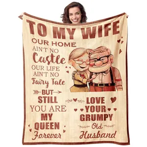 Wife Blanket Gifts for Wife on Mothers Day to My Wife 50" X 60" Soft Throw Blanket Christmas Birthday Present for Wife from Husband Romantic Gifts for Her