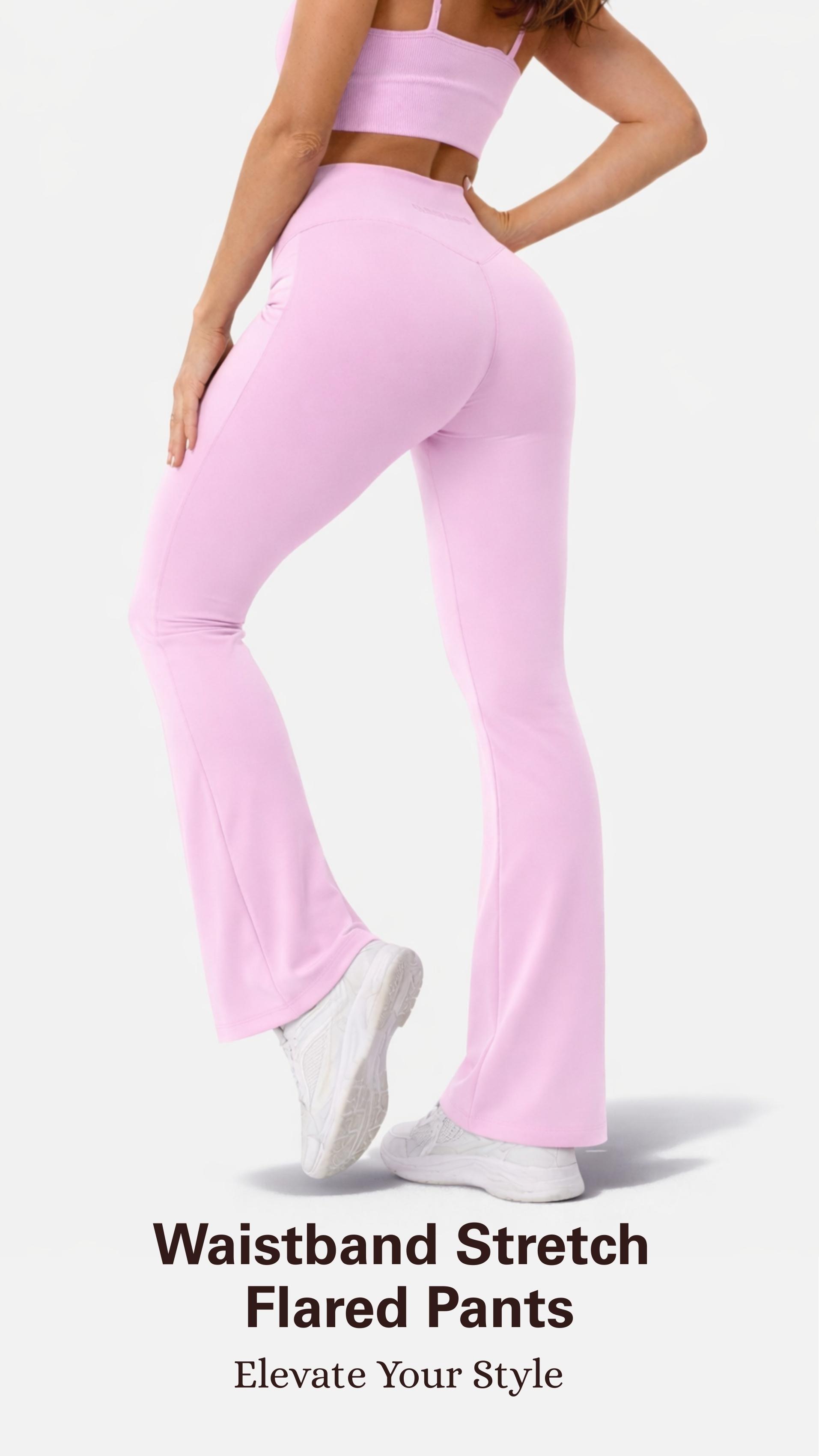 Coral Canton High Waistband Stretch Flared Pants
