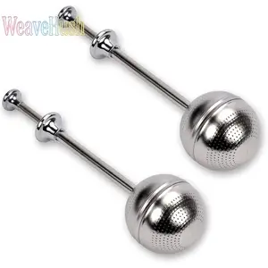 2 PCS Stainless Steel Telescoping Tea Infuser, Reusable Fine Mesh Tea Filter Diffuser, Portable Loose Leaf Tea Strainer for Cups Teapots Home Kitchen Drinkware