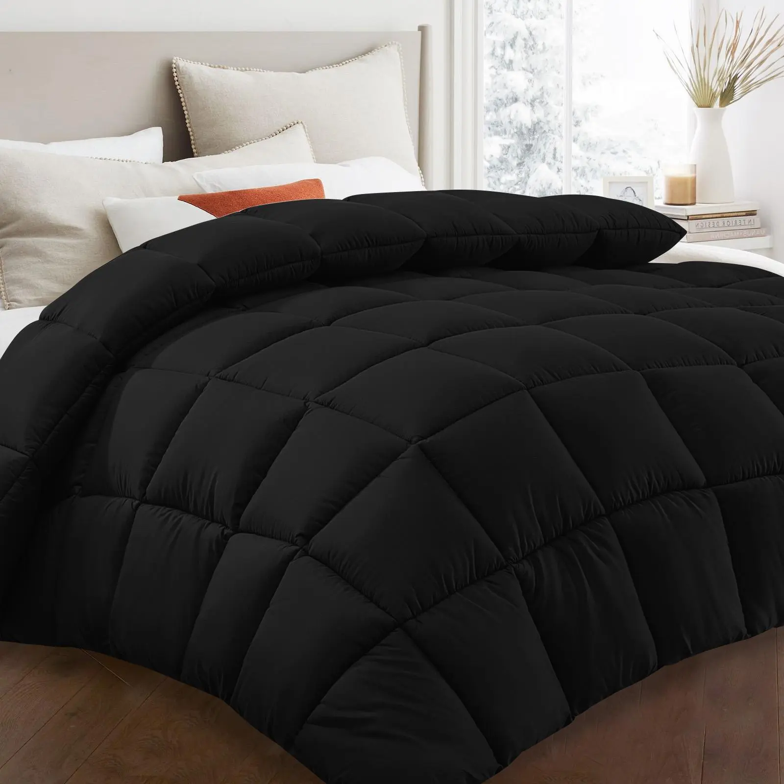 Black - Square Checkered Quilt