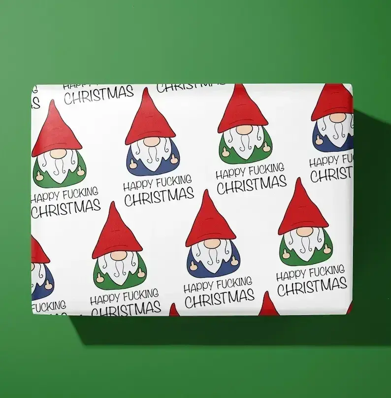 [Wrapping Paper]  Happy Fucking Christmas Wrapping paper / birthdays etc - giftwrap - HowRudeDesign