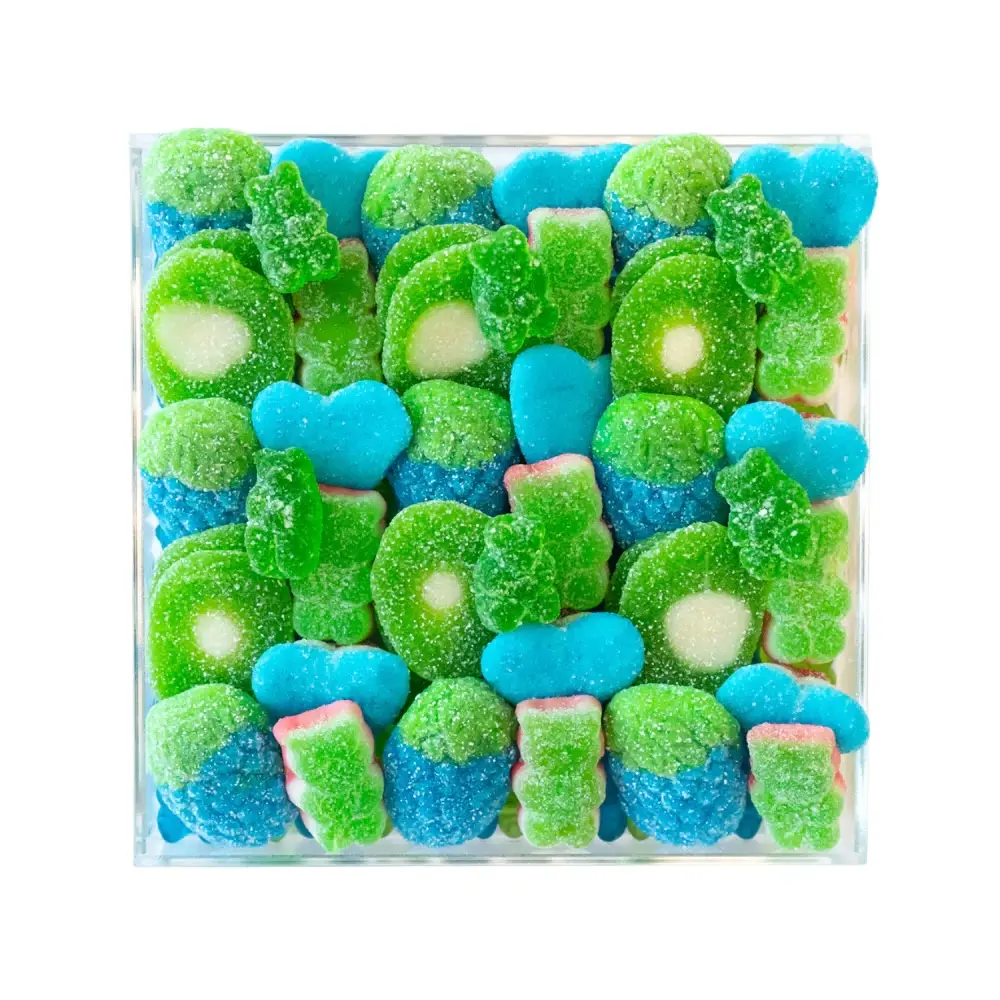 Sour Bomb! Electric Blue Raspberry Candy Board by Ruby Bond Sour Bomb! Electric Blue Raspberry Candy Board by Ruby Bond