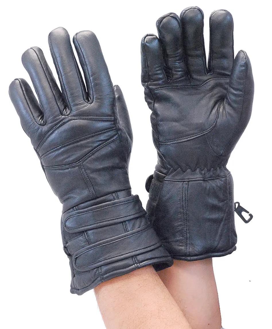 JAMIN LEATHER® Black Leather Gauntlet Glove #G400K with Leather Material and Durable Design
