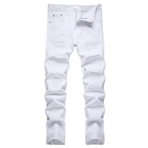 JUNBAOSS Men's Slim Fit Stretch Jeans Patch Ripped Jeans for Men, Distressed Straight Leg Casual Fashion Comfort Flex Skinny Waist Denim Pants, Menswear Classic Soft Streetwear Cotton Fabric Trouser Natural Hipster Personalized Stylish Jeans with Pockets