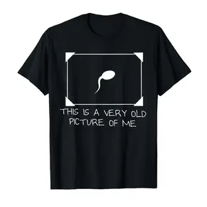 Funny Sperm Graphic Tee  ‘Very Old Picture of Me’ Casual T-Shirt  Trendy Unisex Streetwear