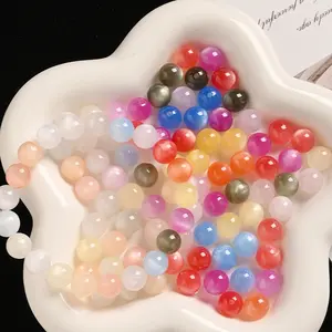 High-Quality - Rainbow Gradient, Color-Changing Cat's Eye DIY Loose Beads Crystal Charm