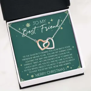 Best Friend Necklace, Christmas Gift For Best Friend “ Interlocking Hearst Necklace, Friendship necklace, matching sets, BFF gifts, meaningful jewelry, best friend forever