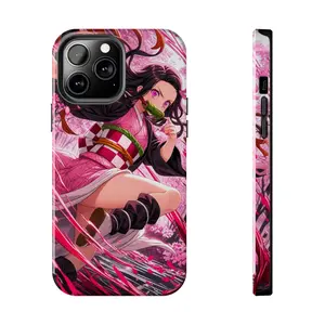 Nezuko Sakura Velocity Bloom Compatible with iPhone 7, 8, X, 11, 12, 13, 14, 15, 16 17 & Samsung Galaxy S21, S22, S23 & S24 S25 series