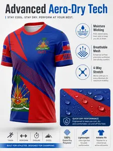 Haiti Soccer Jersey 2026, Haitian Flag Football Shirt, Haiti Map Graphic Tee, Stripes Sportswear, National Coat of Arms, Quick-Dry Athletic Top, Grenadye Alaso, Caribbean Streetwear, Men Gym Uniform, Match Day Outfit, Cultural Heritage Clothes