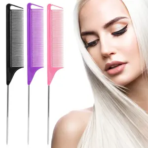 7 Pack Hair Parting Combs – Colorful Fine Tooth Combs for Braiding, Coloring & Styling, Ideal for Barber & Daily Use