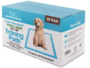 Best Pet Supplies, XL (36" x 27.5") Disposable Puppy Pads for Whelping Puppies and Training Dogs, 50 Pack - Ultra Absorbent, Leak Resistant, and Track Free for Indoor Pets - Baby Blue