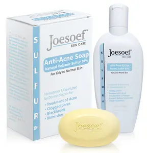 JOESOEF SKIN CARE Sulfur Soap for Acne Pharmaceutical Grade Dermatologists Approved for Acne Rosacea. Sulfur Acne Treatment for Skin Care Daily Routine. (2pack)