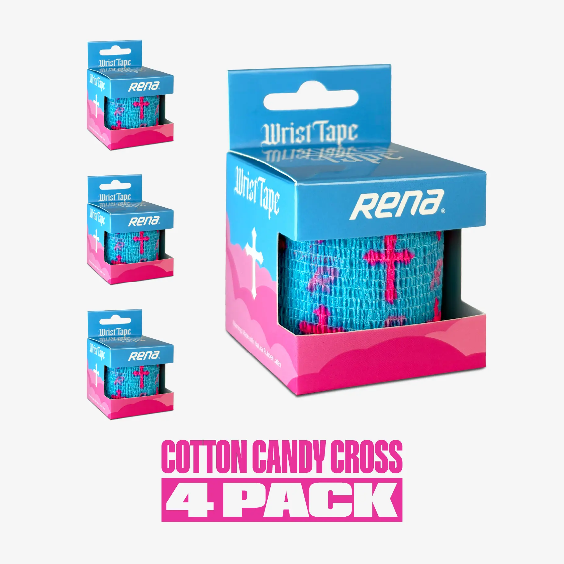 Cotton Candy Cross Wrist Tape (4 Pack), Christian Faith Athletic Tape, Baseball Drip, Football Drip, Soccer Drip