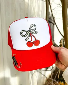Leopard Cherry White/ Red Trucker Hat