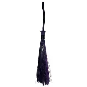 21" Goddess Black &amp; Purple Besom Broom