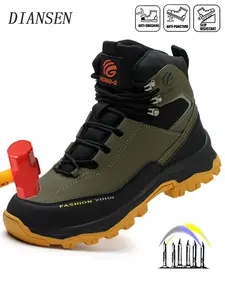 Steel Toe Shoes for Men Comfortable New Fashion Safety Shoes Work Lightweight Steel Toe Anti-smash Anti-Punctur Waterproof Sneakers Breathable Safety Sneakers Industrial Work Footwear Work Boots Casual Workwear Shoes Work Protective Shoes