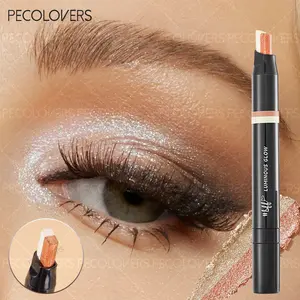 1PC Two Tone Pearly Gradient Eyeshadow Pen Eye Brightening Metallic Glitter Glitter Duochrome Eyeshadow Earth Tone Smudge Proof Lazy 2 in 1 Eyeshadow Stick