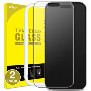 JETech Matte Screen Protector for iPhone 15 Series, Anti-Glare 9H Tempered Glass Film, Anti-Fingerprint, Smooth Touch, Easy Installation, Case-Friendly, 2-Pack